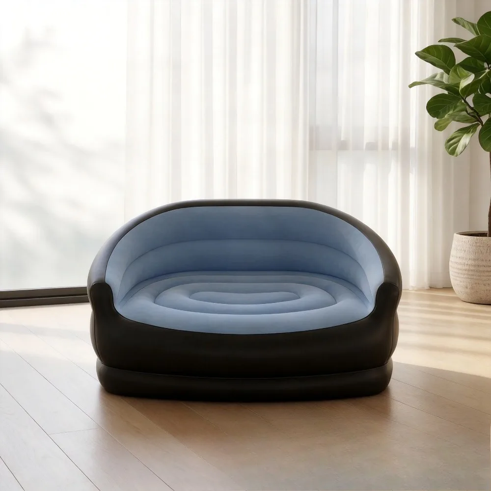 Inflatable Double Sofa, Flocking Inflatable Sofa, Double Inflatable Lazy Sofa Outdoor Sofa Foldable Outdoor Sofa