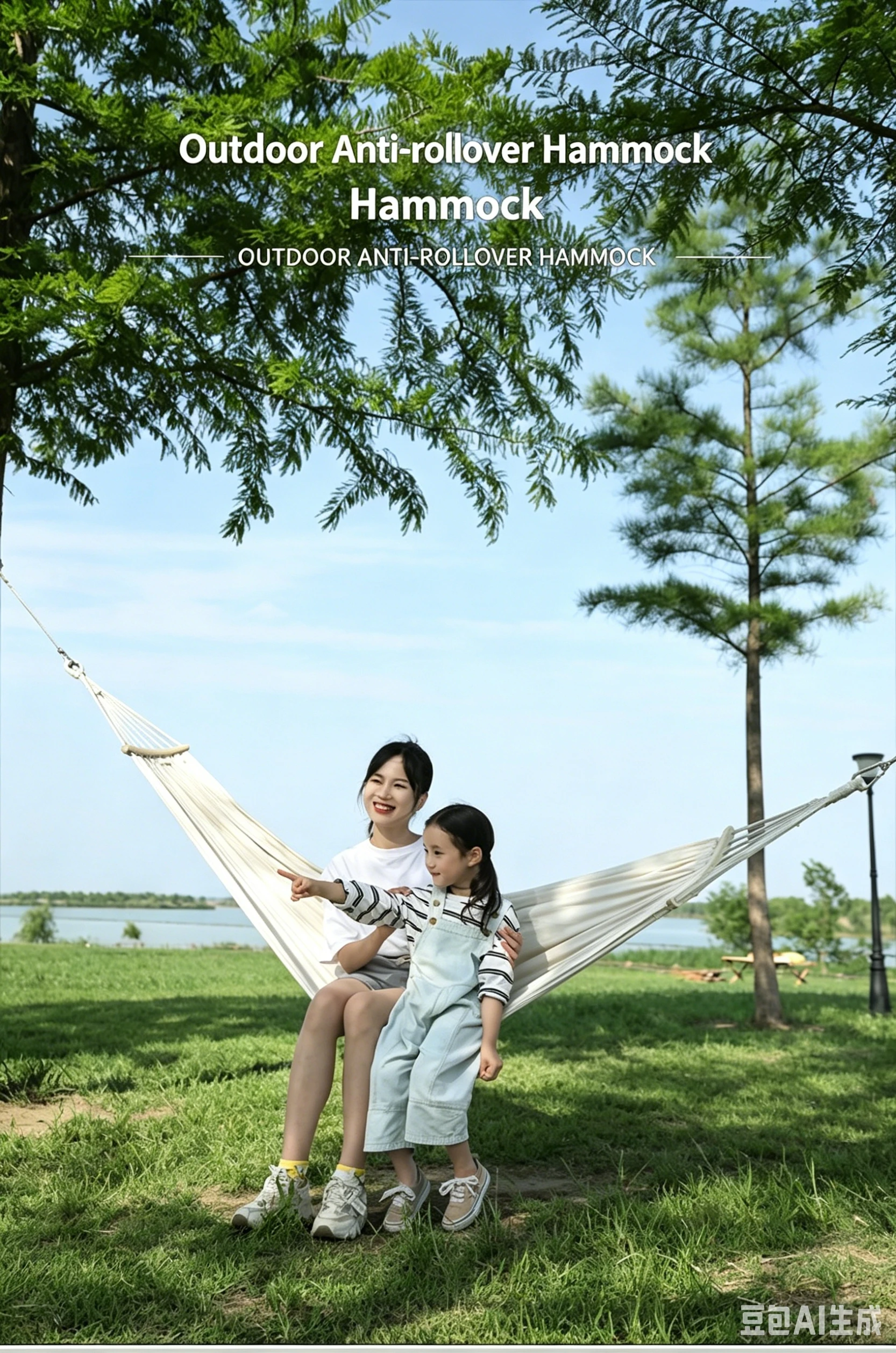 Double Hammock 190*80cm Thickened Reinforced Anti-Sway