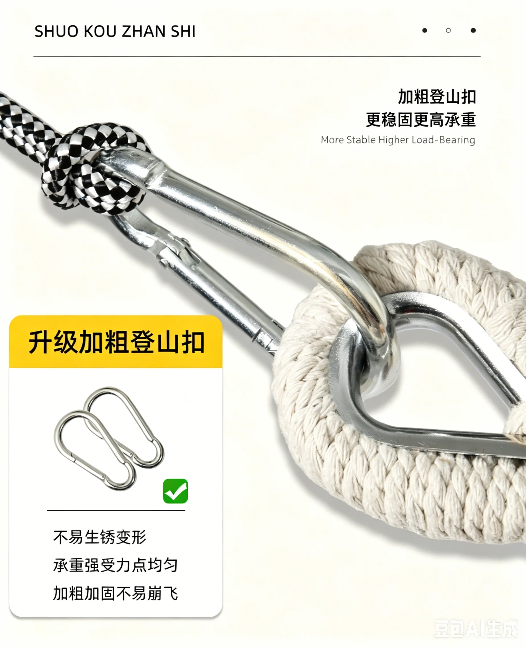 Double Hammock 190*80cm Thickened Reinforced Anti-Sway