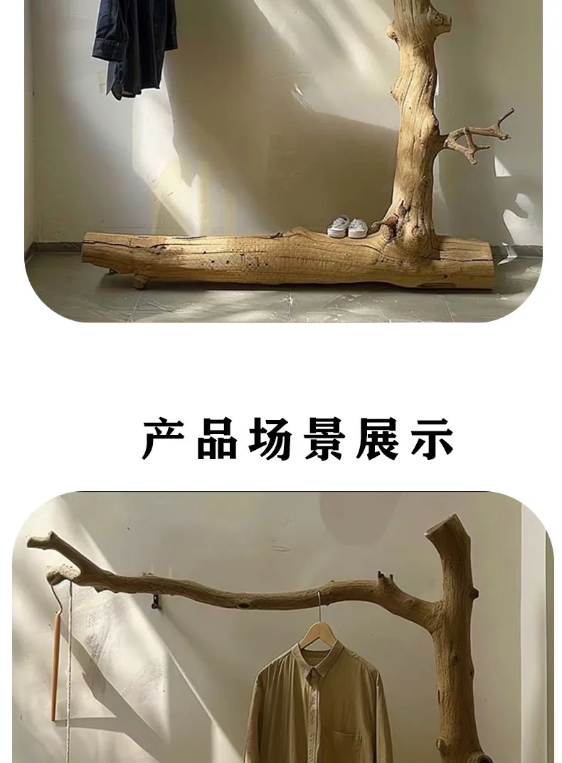 Yellow Drying Wooden Clothes Rack Frame Commercial Boutique Standing Clothing Racks Designer Percheros De Pared Home Furniture