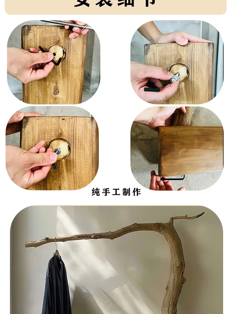 Yellow Drying Wooden Clothes Rack Frame Commercial Boutique Standing Clothing Racks Designer Percheros De Pared Home Furniture