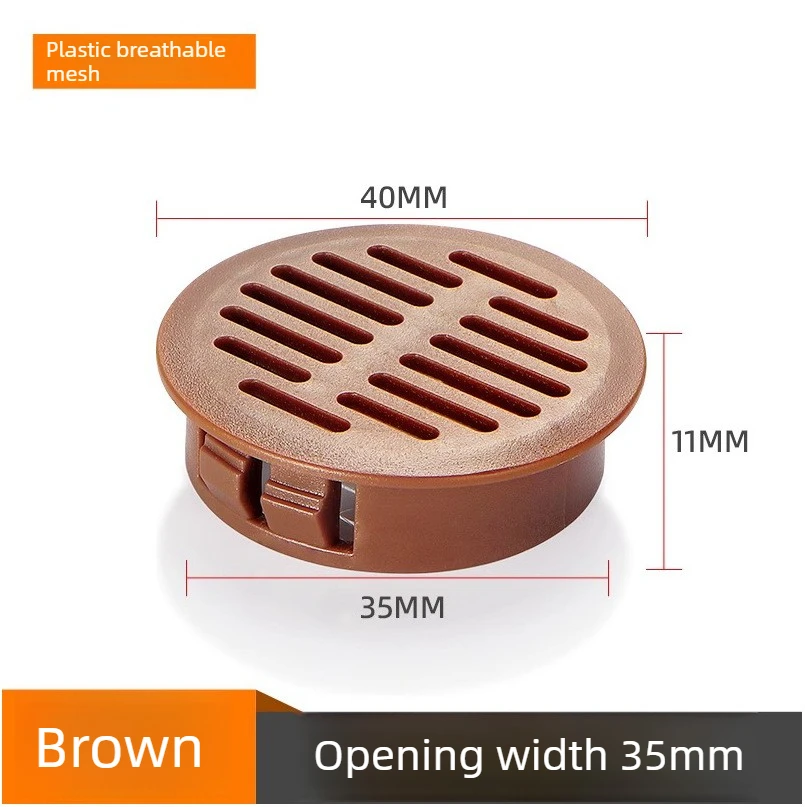 New! For 35/50mm Round Cabinet Air Duct Vent Plastic Louver Mesh Hole Plug Decoration Cover Wardrobe Grille Ventilation Systems