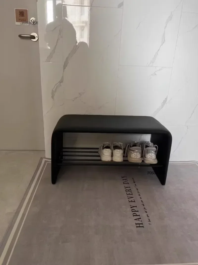 Luxury Shoe Change Stool Door Shoe Cabinet Modern Household Stools Integrated Minimalist Home Furniture Ottomans Bedroom Bench