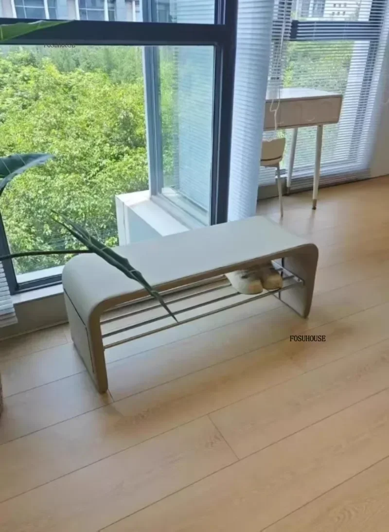 Luxury Shoe Change Stool Door Shoe Cabinet Modern Household Stools Integrated Minimalist Home Furniture Ottomans Bedroom Bench
