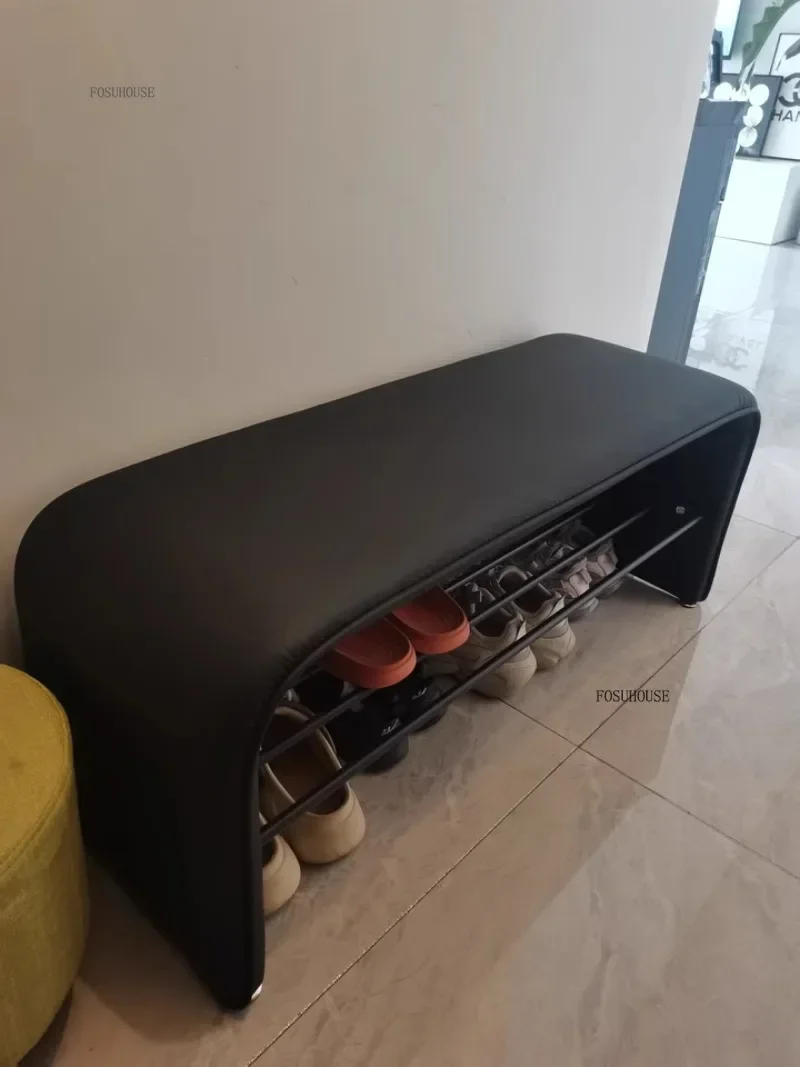Luxury Shoe Change Stool Door Shoe Cabinet Modern Household Stools Integrated Minimalist Home Furniture Ottomans Bedroom Bench