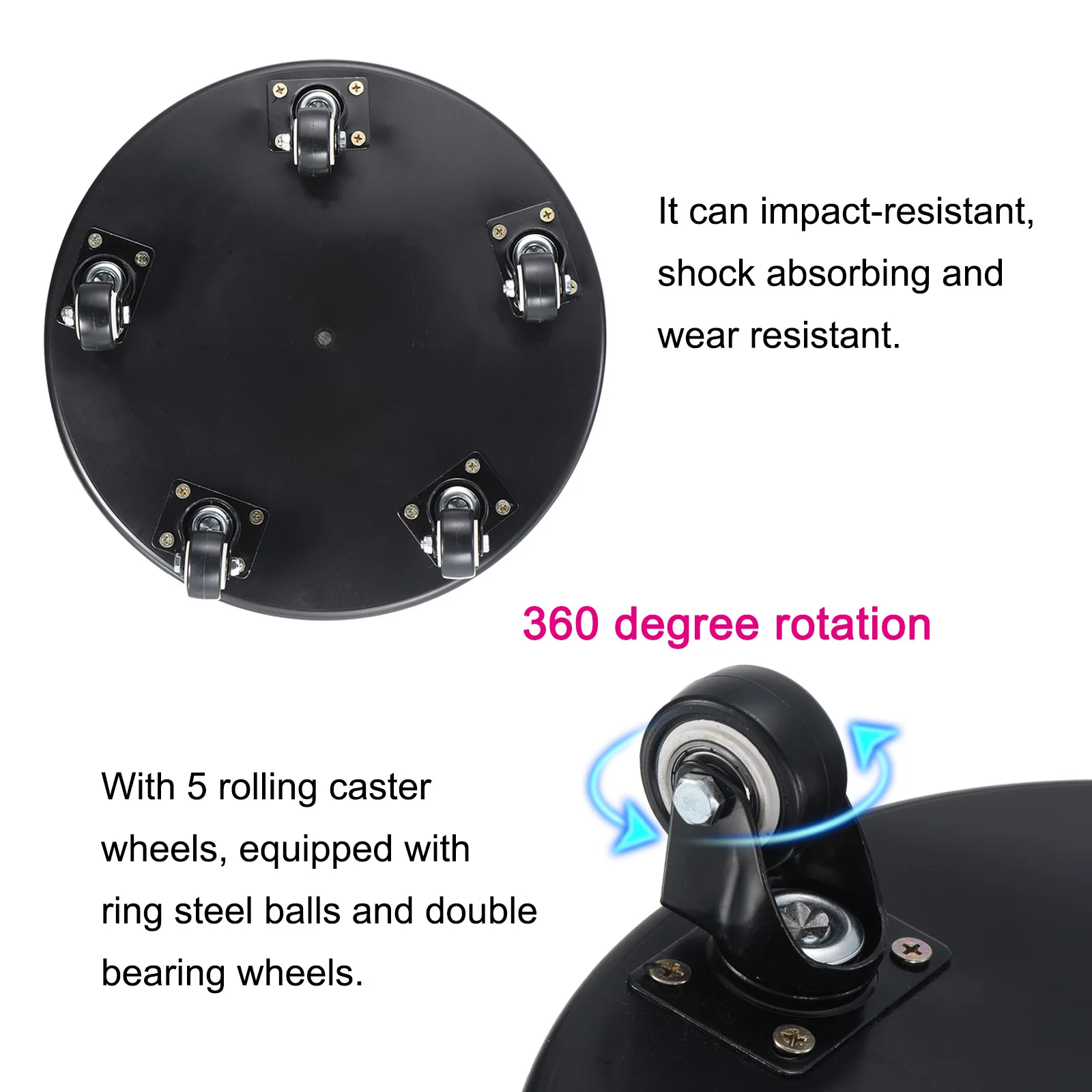 1 Set Low Rolling Stool with Wheels PU Leather Low Roller Seat Chair Low Height Drop Proof Rolling Stools Leather Pulley Stools