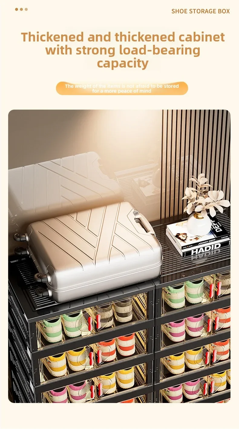 Living Room Shoe Cabinet Multilayer Storage Storage Folding Large Capacity Shelves Household Snack Cabinet Furniture