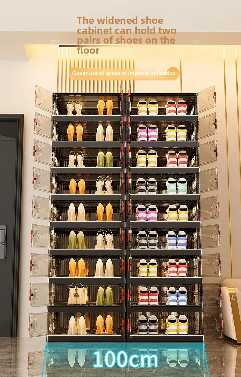 Living Room Shoe Cabinet Multilayer Storage Storage Folding Large Capacity Shelves Household Snack Cabinet Furniture