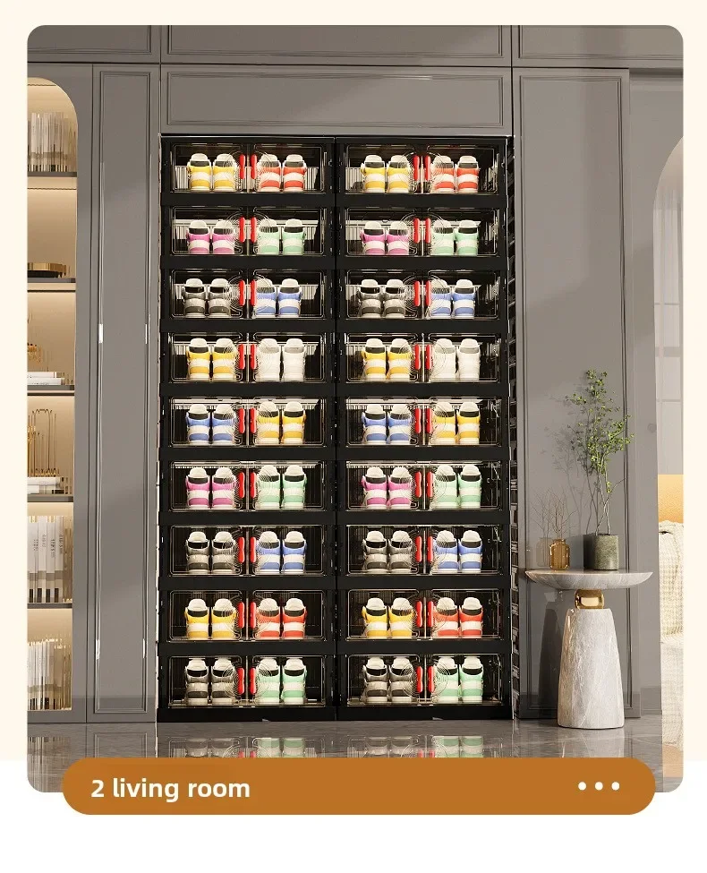 Living Room Shoe Cabinet Multilayer Storage Storage Folding Large Capacity Shelves Household Snack Cabinet Furniture