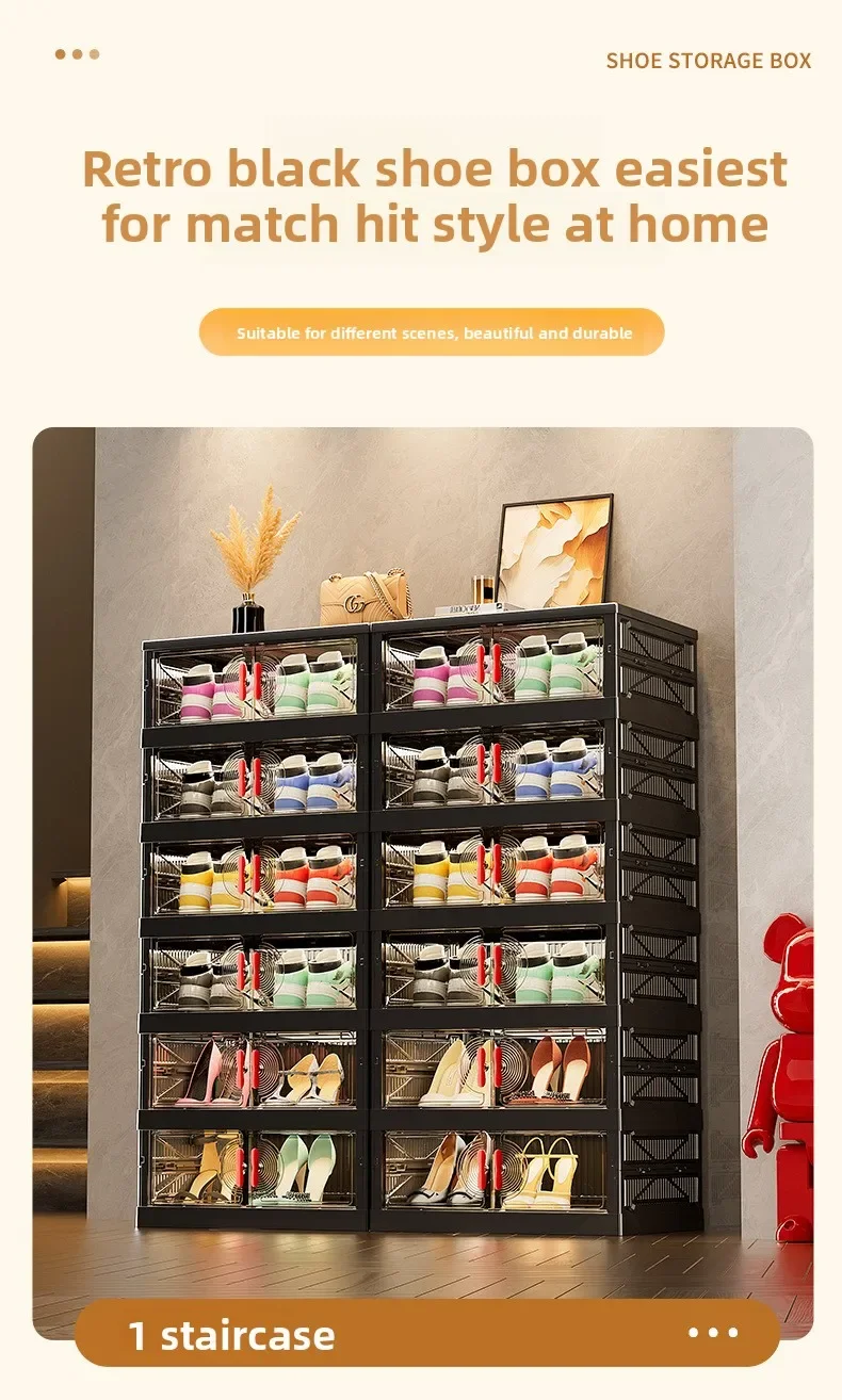 Living Room Shoe Cabinet Multilayer Storage Storage Folding Large Capacity Shelves Household Snack Cabinet Furniture