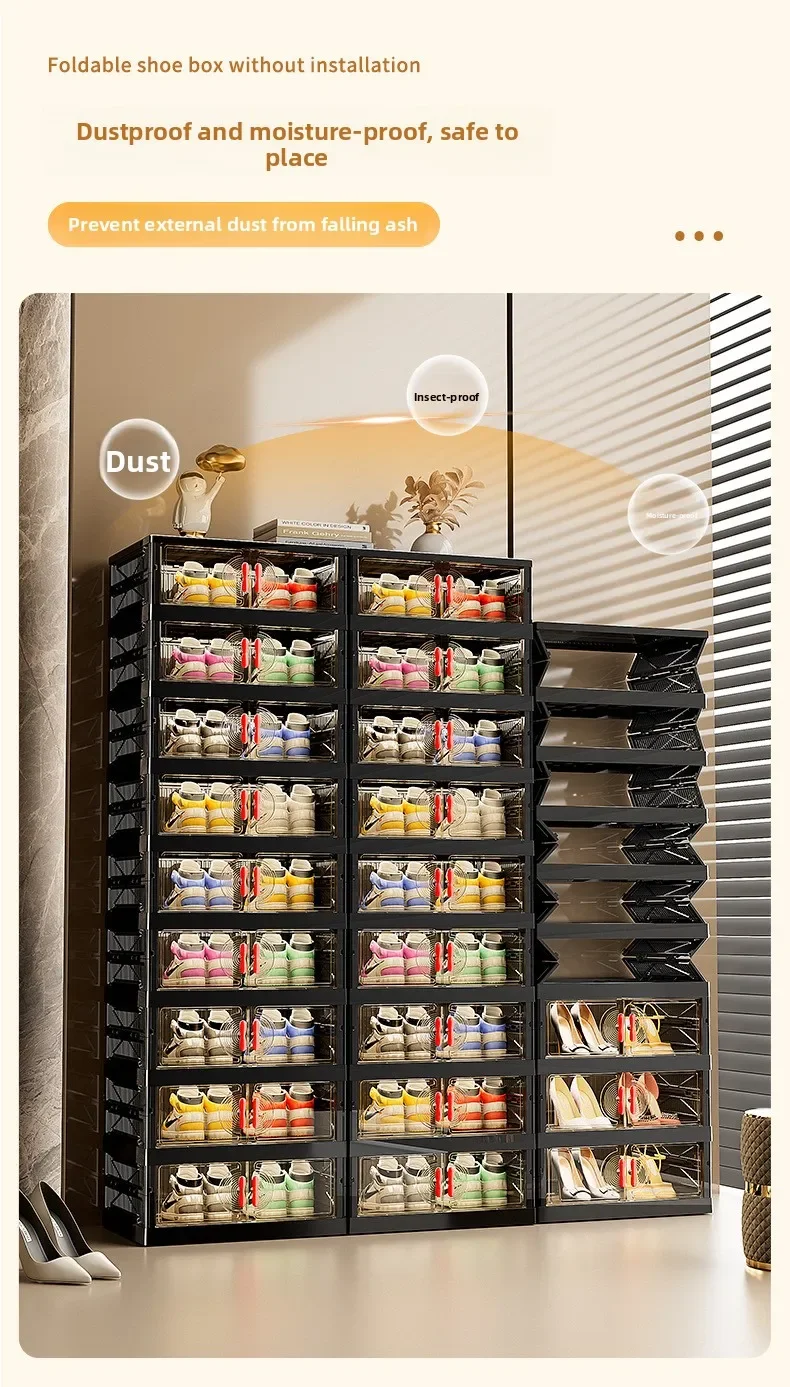 Living Room Shoe Cabinet Multilayer Storage Storage Folding Large Capacity Shelves Household Snack Cabinet Furniture