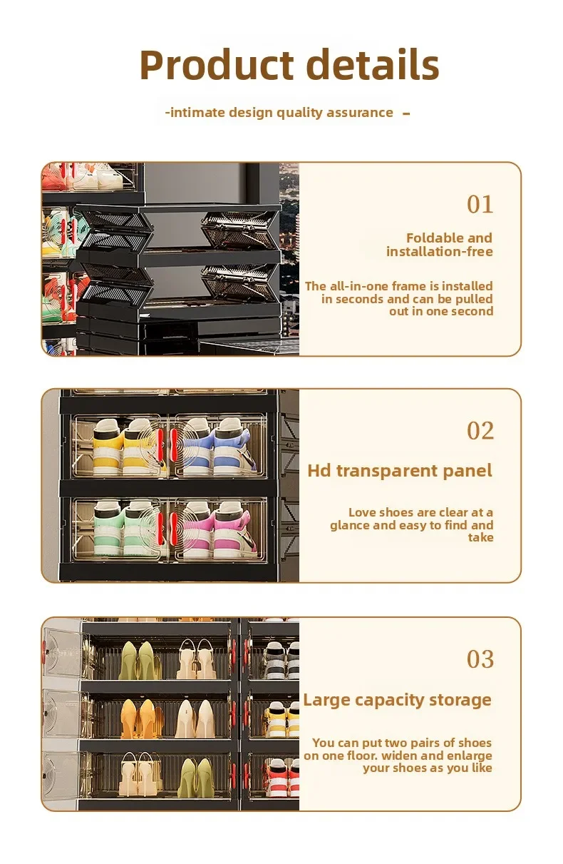 Living Room Shoe Cabinet Multilayer Storage Storage Folding Large Capacity Shelves Household Snack Cabinet Furniture