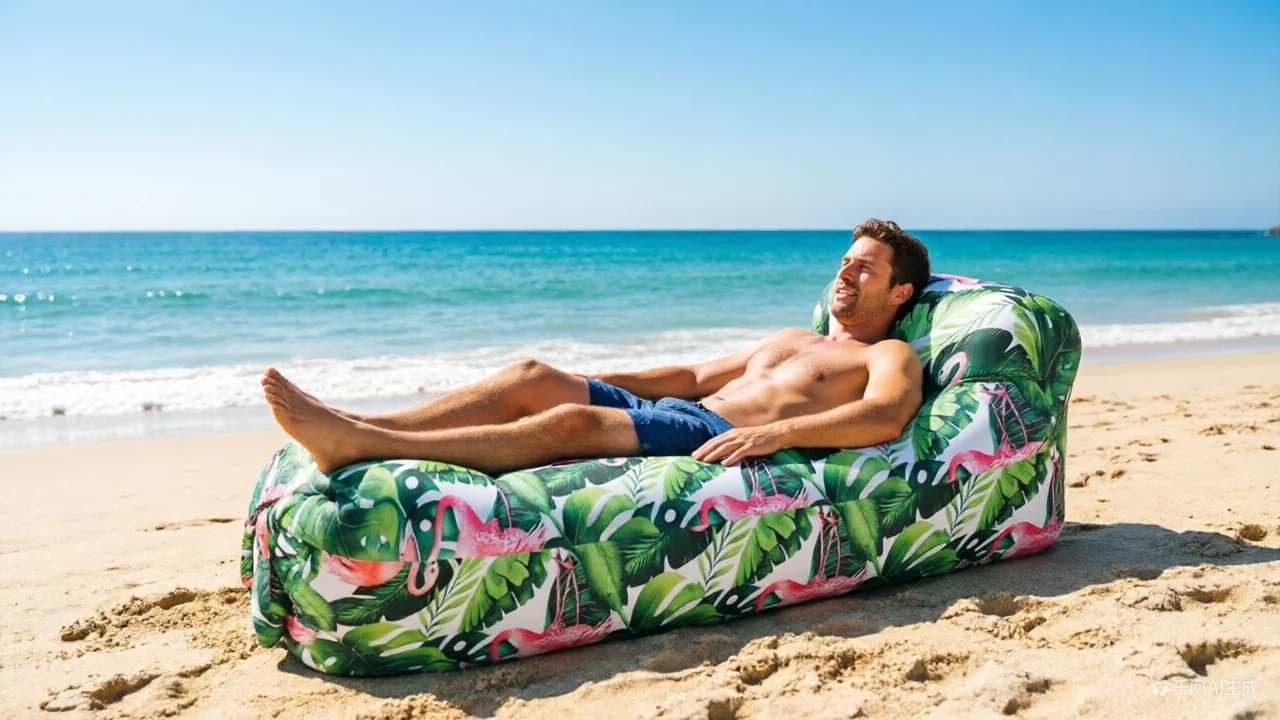 Portable Air Sofa Bed Inflatable Sofa Outdoor Inflatable Bed Outdoor Beach Bed Lazy Inflatable Camping Music Festival Rest Sofa