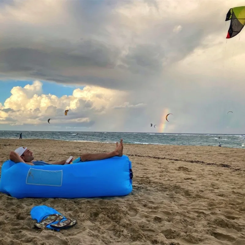Portable Air Sofa Bed Inflatable Sofa Outdoor Inflatable Bed Outdoor Beach Bed Lazy Inflatable Camping Music Festival Rest Sofa