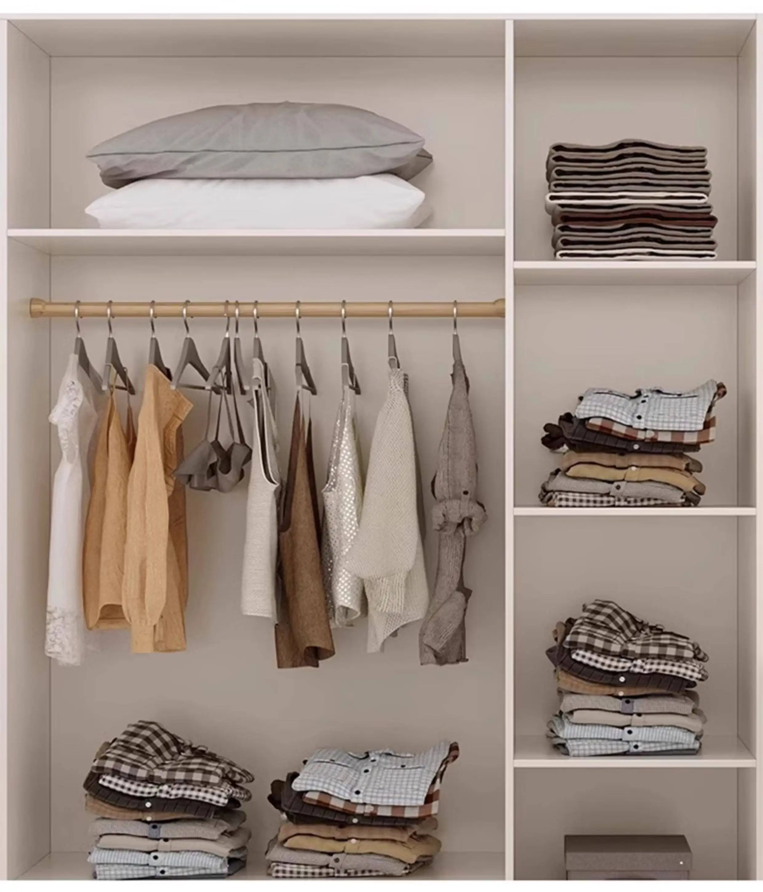 Clothes Closet Armario De Ropa Customized ENF Grade Solid Wood Glass Door Wardrobe Cloakroom Storage Locker Bedroom Furniture