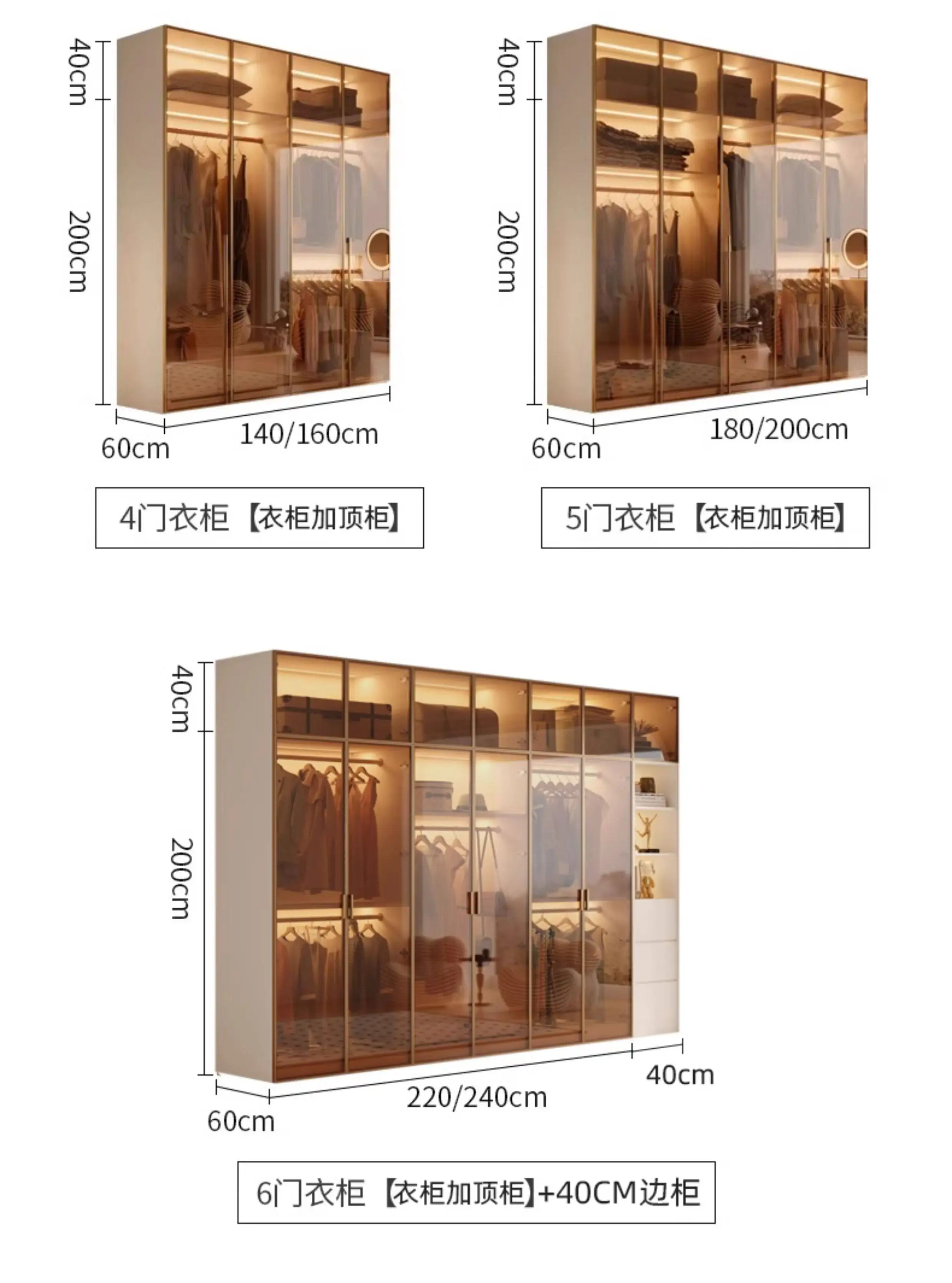 Clothes Closet Armario De Ropa Customized ENF Grade Solid Wood Glass Door Wardrobe Cloakroom Storage Locker Bedroom Furniture