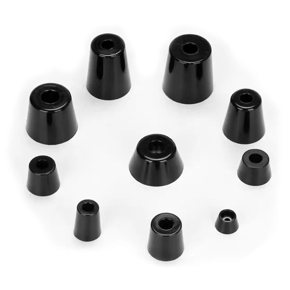 50/20Pcs Furniture Feet Pads Black Rubber Anti Slip Machine Base Pads with Stainless Steel Gasket Washer for Chair Table Cabinet