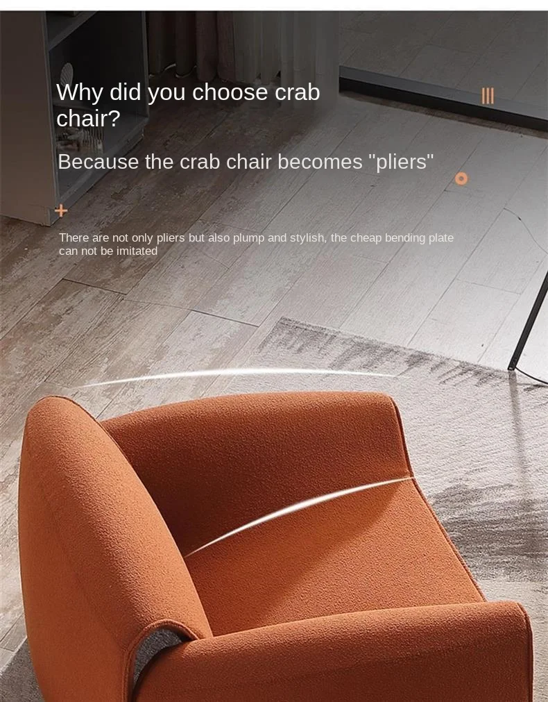 Crab Chair Single Chair Living Room Light Luxury Italian Minimalist High-end Creative Leisure Single Designer Sofa Chair