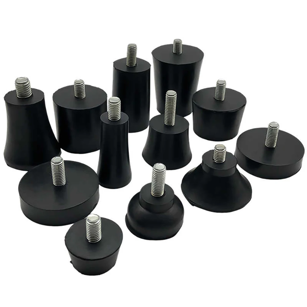 M6 M8 M10 Rubber Adjustable Feet Pad Feet Pad With Screw Table Chair Balck Leveling Foot Pad Furniture Leg Anti-shock Protection