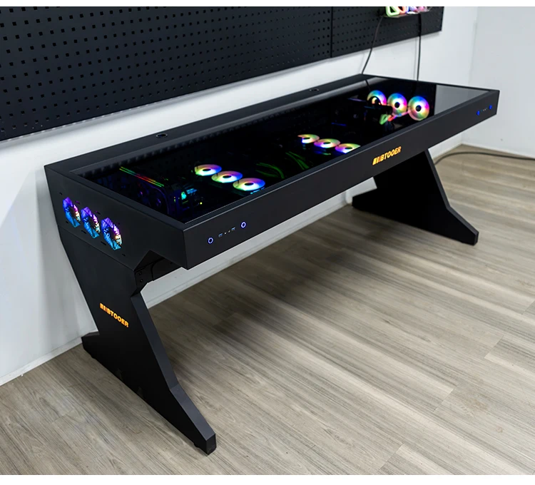 A68 Computer chassis integrated table, two hosts can be installed for two people, cool large chassis table,