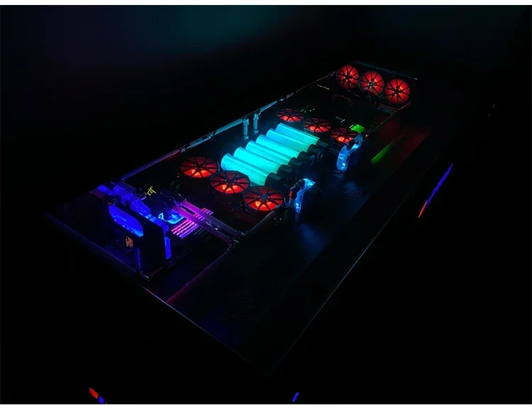 A68 Computer chassis integrated table, two hosts can be installed for two people, cool large chassis table,