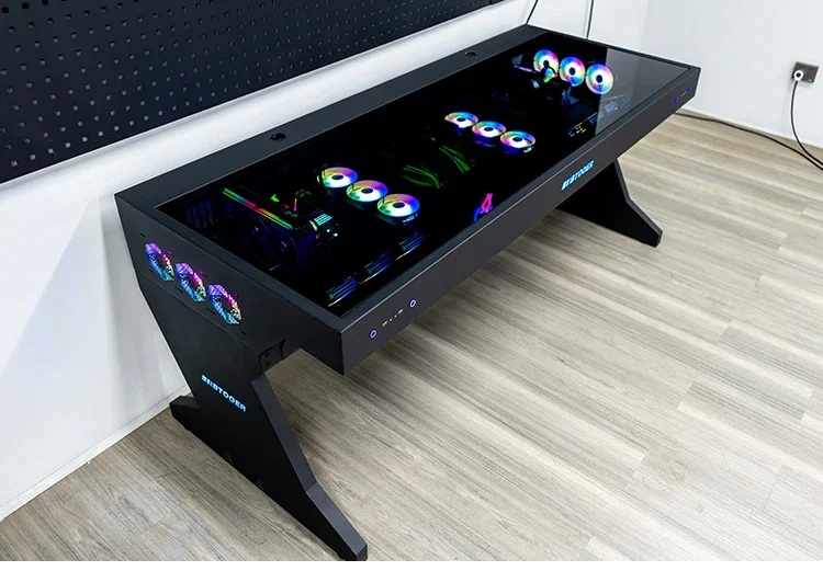 A68 Computer chassis integrated table, two hosts can be installed for two people, cool large chassis table,