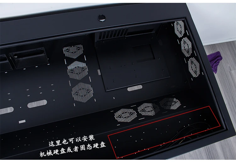 A68 Computer chassis integrated table, two hosts can be installed for two people, cool large chassis table,