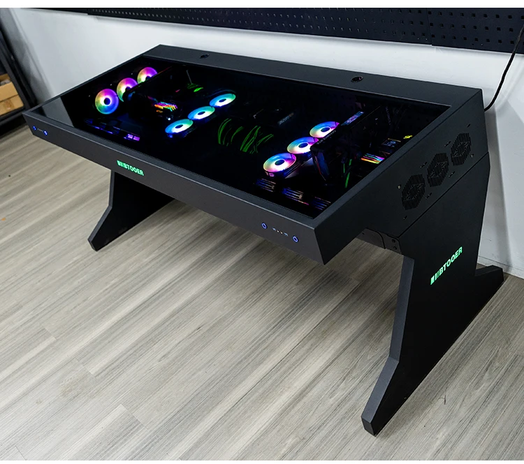 A68 Computer chassis integrated table, two hosts can be installed for two people, cool large chassis table,