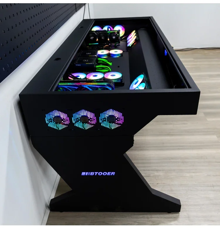 A68 Computer chassis integrated table, two hosts can be installed for two people, cool large chassis table,