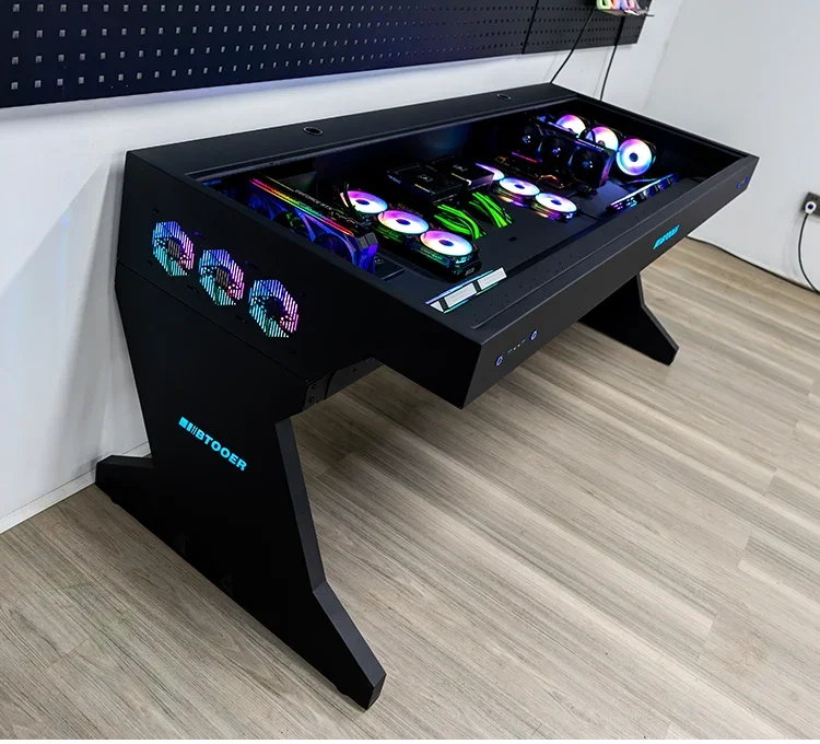 A68 Computer chassis integrated table, two hosts can be installed for two people, cool large chassis table,