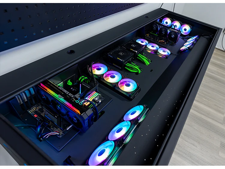 A68 Computer chassis integrated table, two hosts can be installed for two people, cool large chassis table,
