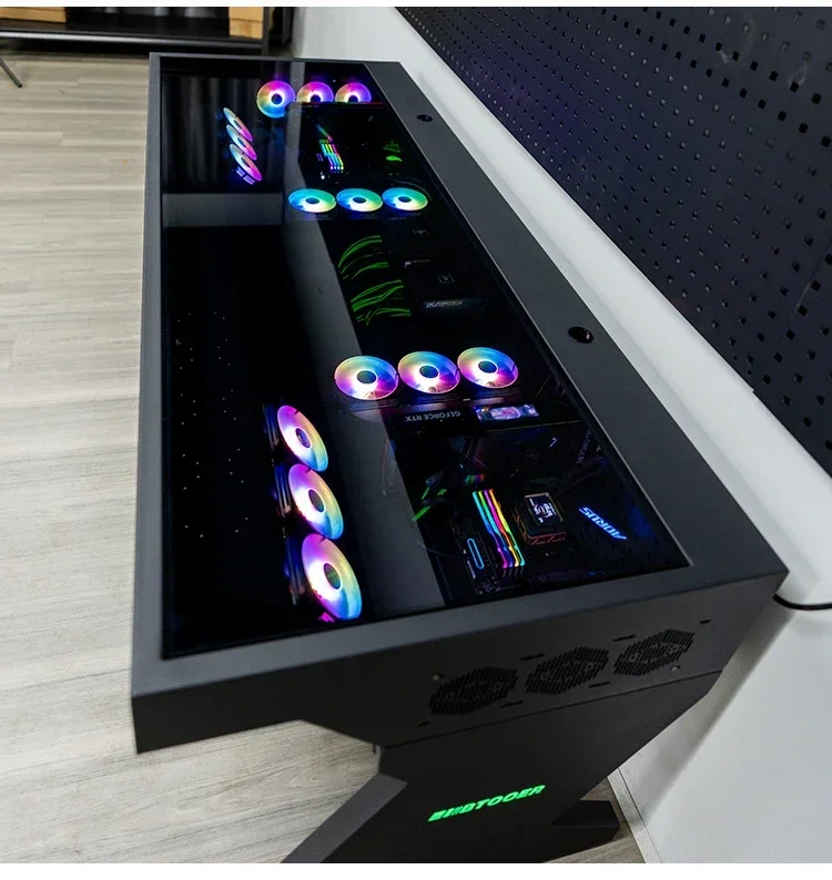 A68 Computer chassis integrated table, two hosts can be installed for two people, cool large chassis table,