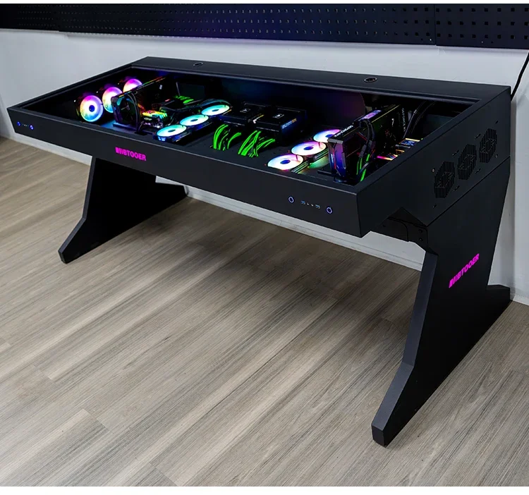 A68 Computer chassis integrated table, two hosts can be installed for two people, cool large chassis table,