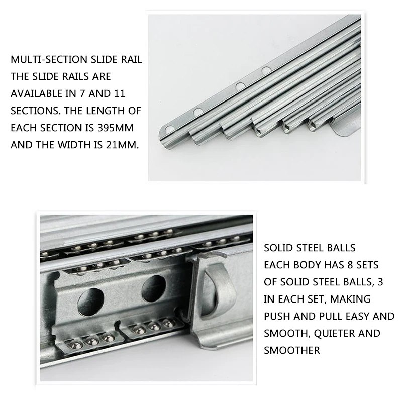 Invisible Dining Table Telescopic Guide Rail Multifunctional Aluminum Alloy Folding Bar Extension Slide Rail