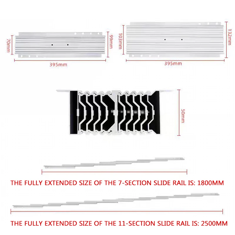 Invisible Dining Table Telescopic Guide Rail Multifunctional Aluminum Alloy Folding Bar Extension Slide Rail