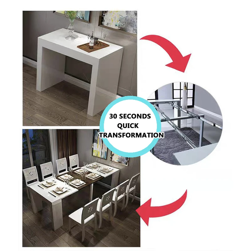 Invisible Dining Table Telescopic Guide Rail Multifunctional Aluminum Alloy Folding Bar Extension Slide Rail
