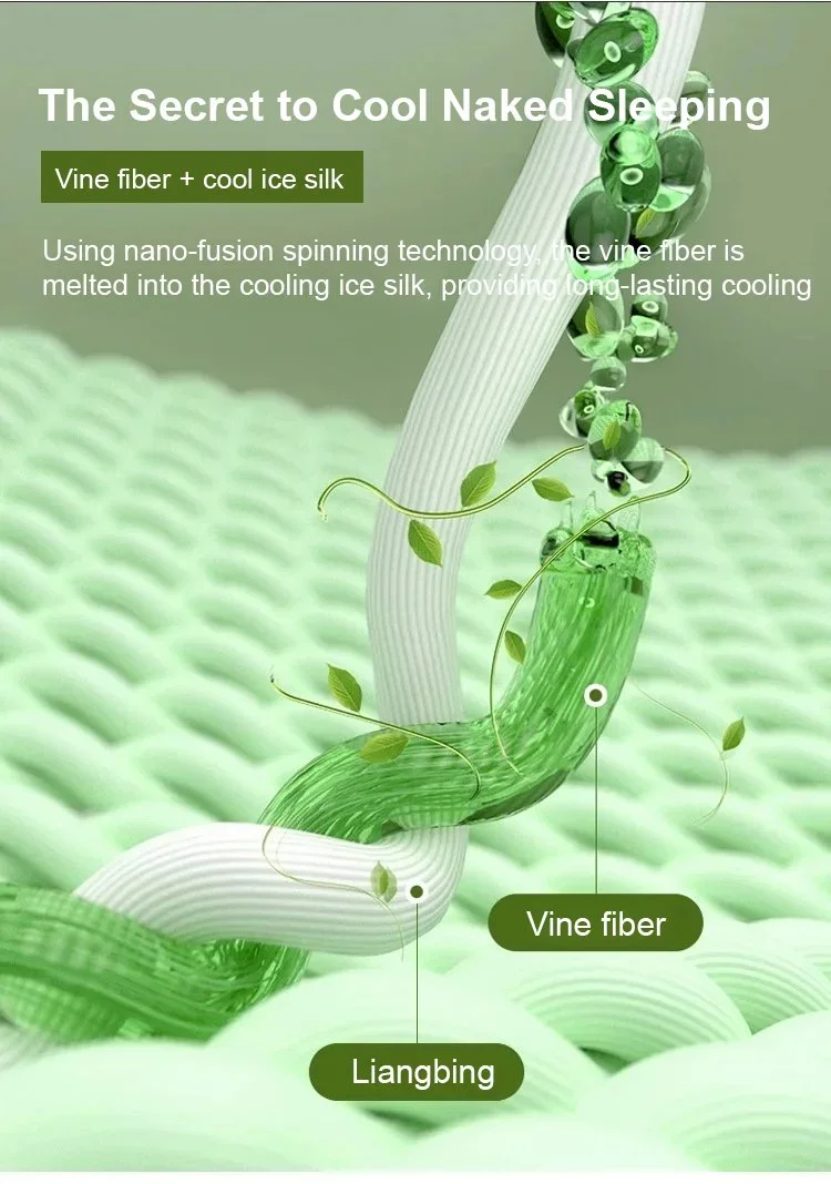 Ice Silk Summer Cooling Mat Natural Vine Foldable Double-Sided Bamboo Mat for 1.5/1.8m Bed Naked Sleeping Dormitory Home Use