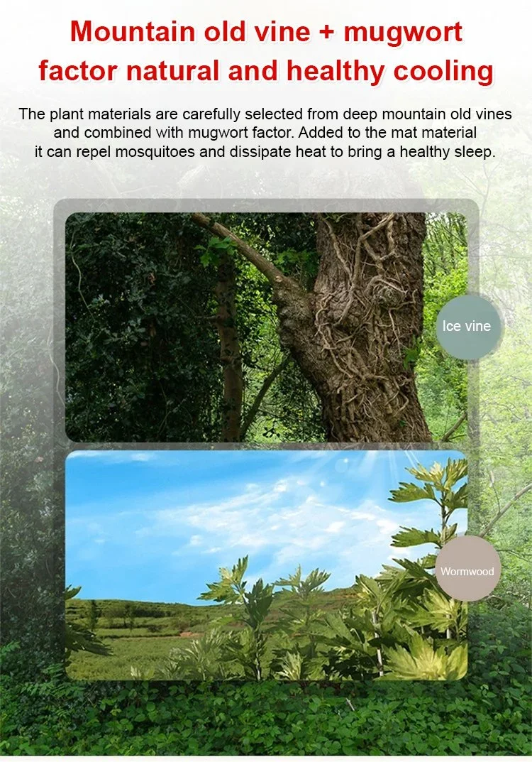 Ice Silk Summer Cooling Mat Natural Vine Foldable Double-Sided Bamboo Mat for 1.5/1.8m Bed Naked Sleeping Dormitory Home Use