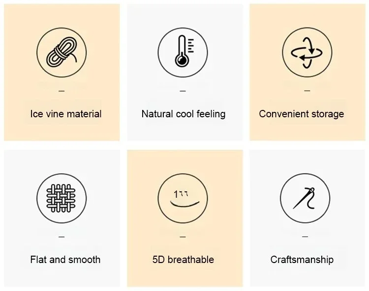 Ice Silk Summer Cooling Mat Natural Vine Foldable Double-Sided Bamboo Mat for 1.5/1.8m Bed Naked Sleeping Dormitory Home Use