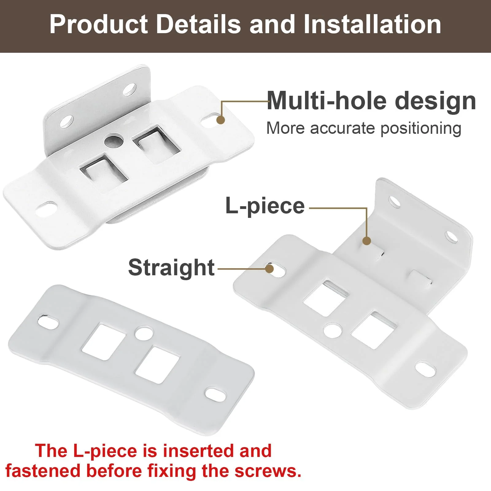4 Pairs Metal Fixing Buckle Two in One Insert Furniture Laminate L Shaped 90 Degree Connector Bracket Hardware Easy Install Home