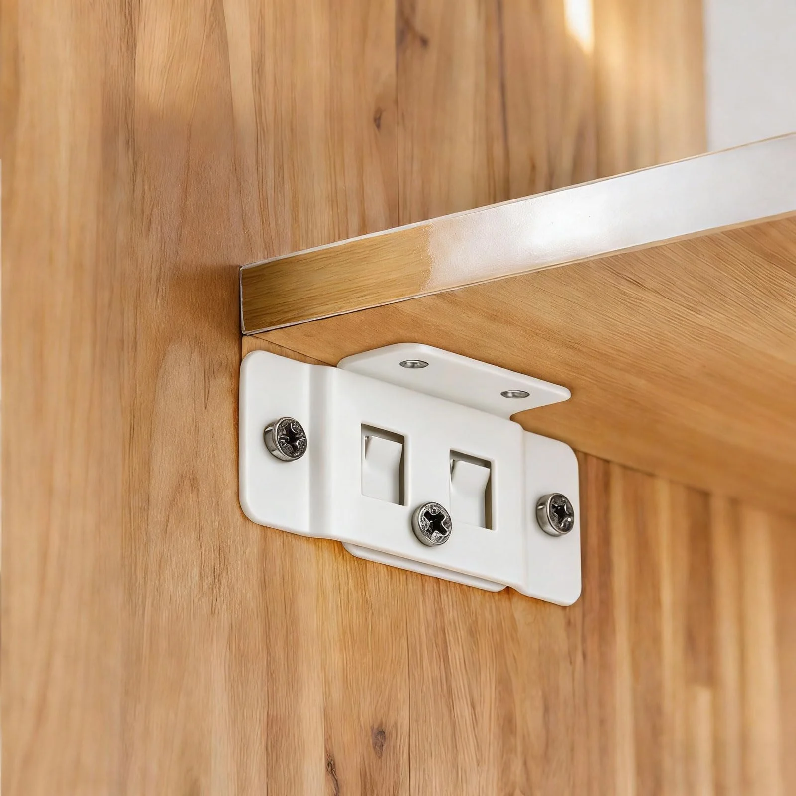 4 Pairs Metal Fixing Buckle Two in One Insert Furniture Laminate L Shaped 90 Degree Connector Bracket Hardware Easy Install Home