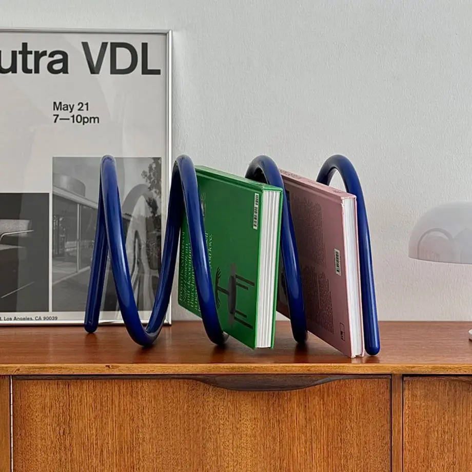 Shelf Small Storage Office Table with Books CD Discs Countertop Finishing Shelf Desktop Bookshelf
