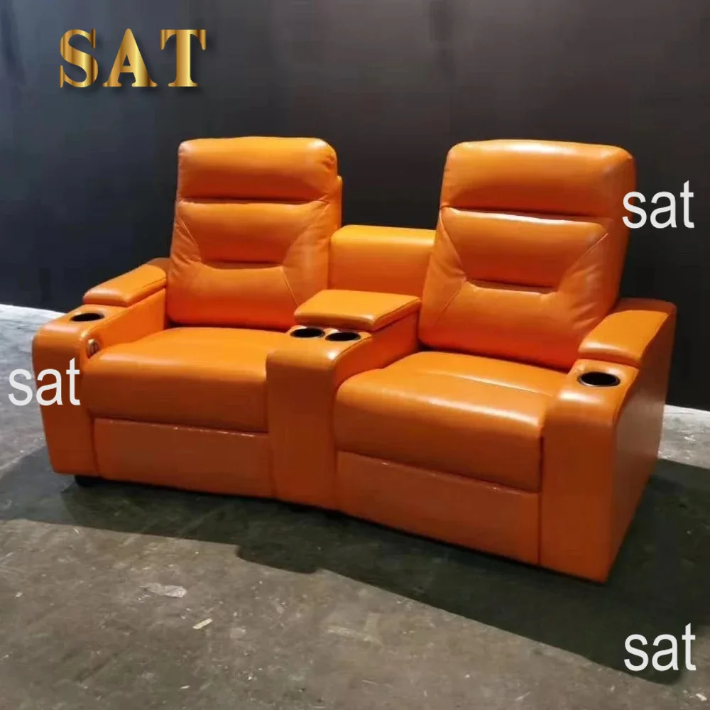 xx- Genuine Leather Sofa set With POWER RECLINING SEATS, Theater Electric Recliner Couch Nordic Seating Room Cinema Sofas^