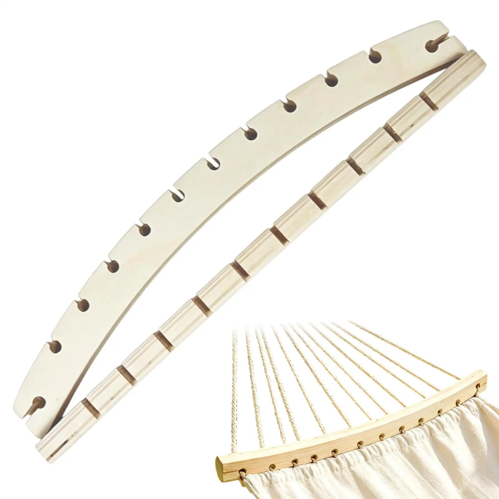 2pcs Hammock Swing Spreader Bar Wooden Detachable Portable Support Hammock Replacement Parts for Camping Backyard Patio