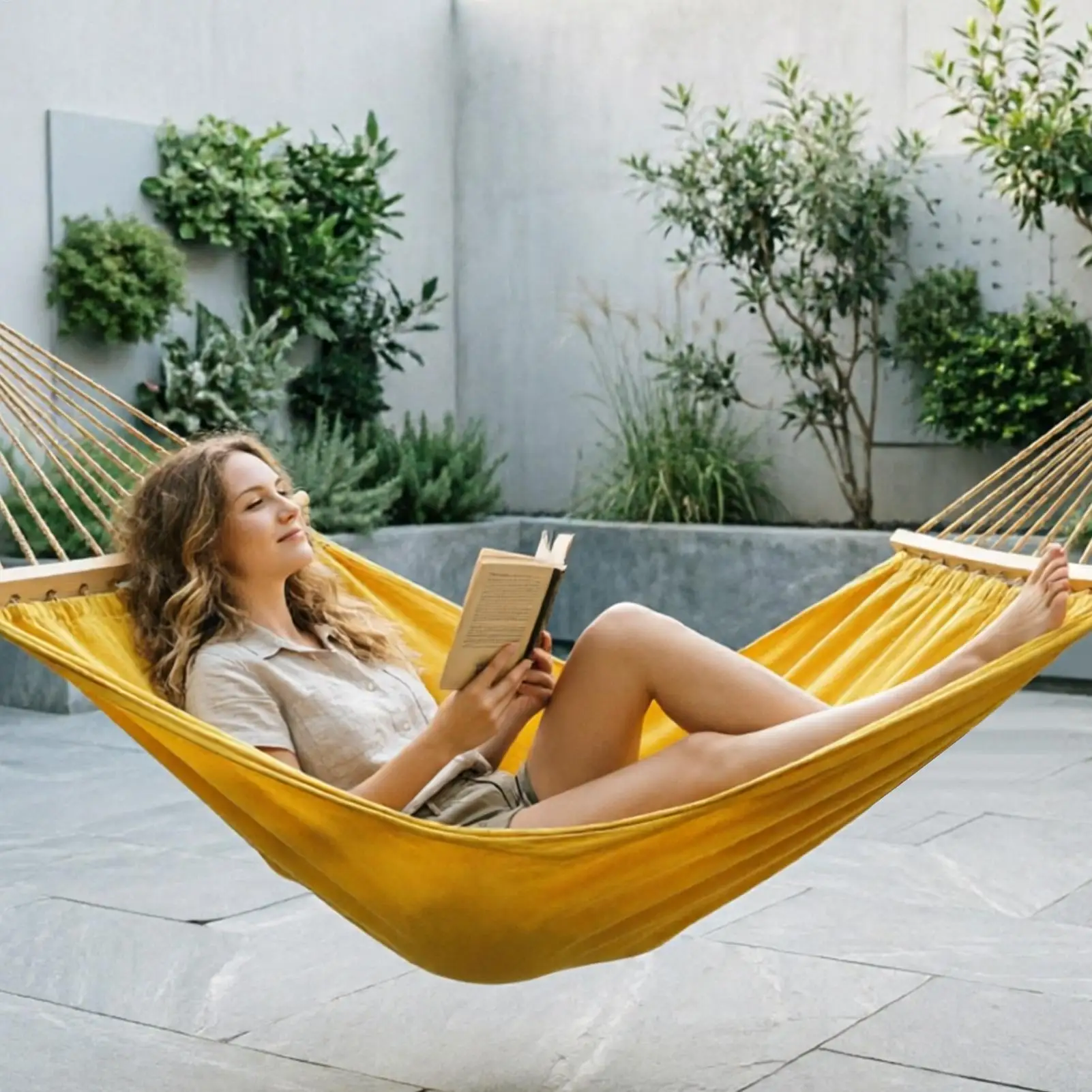 2pcs Hammock Swing Spreader Bar Wooden Detachable Portable Support Hammock Replacement Parts for Camping Backyard Patio