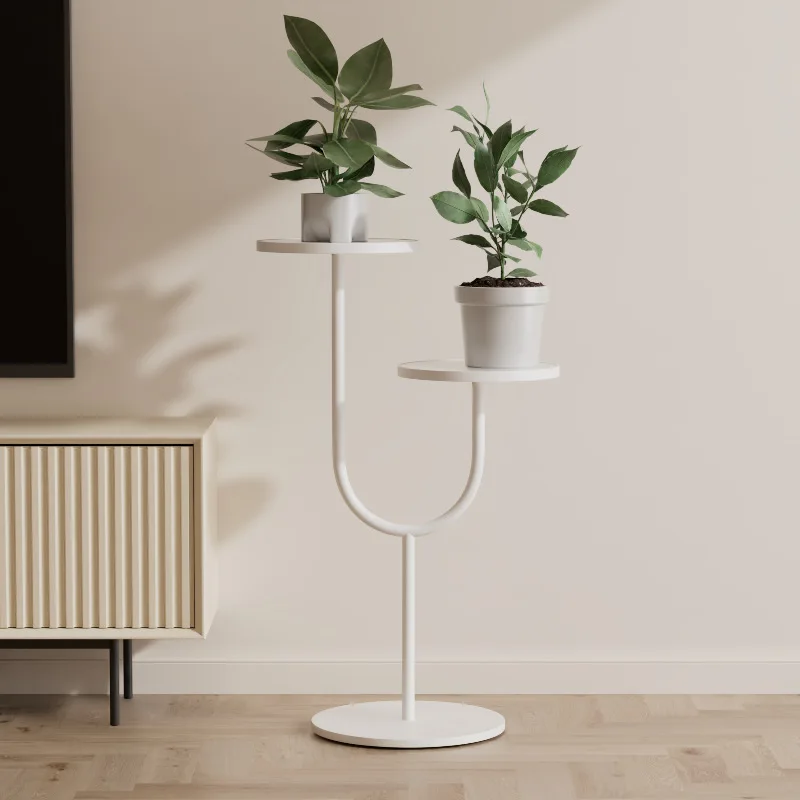 Flower Stand Living Room Floor-to-ceiling Movable Wrought Iron Light Luxury Rock Slab Succulent Green Dill Flower Stand