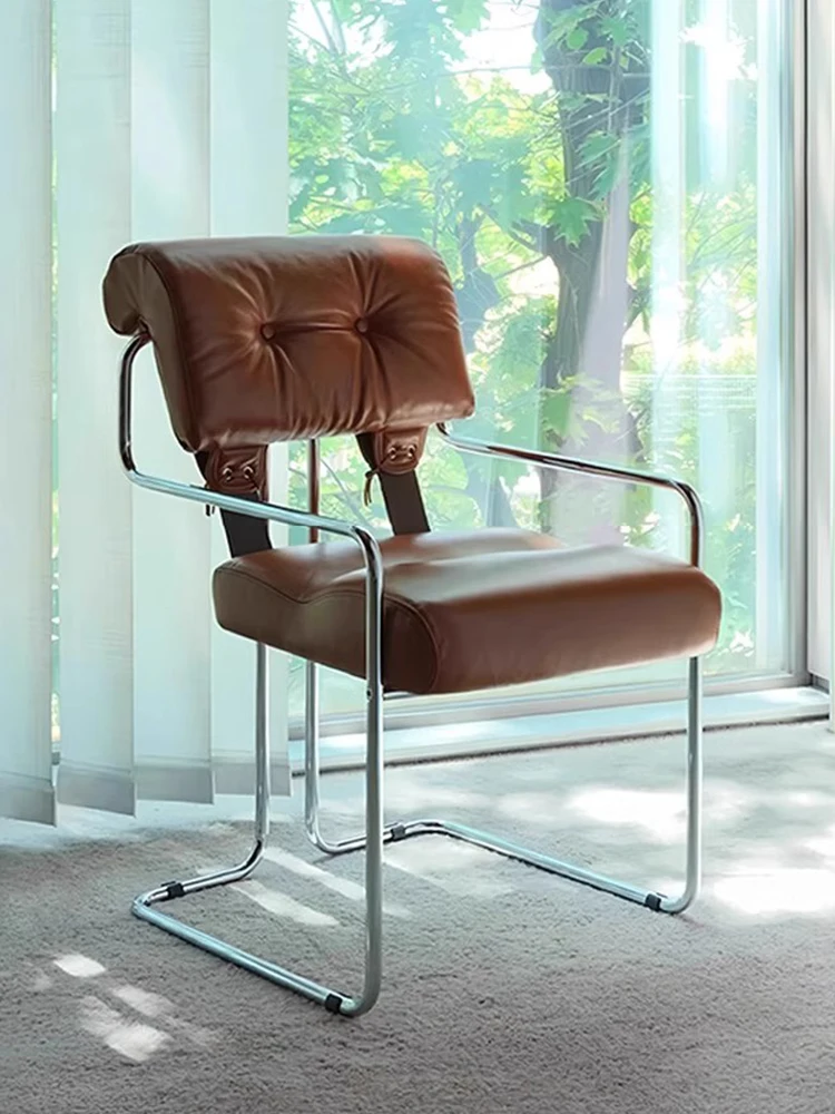 Modern Dining Chairs Leather Luxury Dining Chair Living Room Office Conference Armchair Soft Stool Interior Home Furniture
