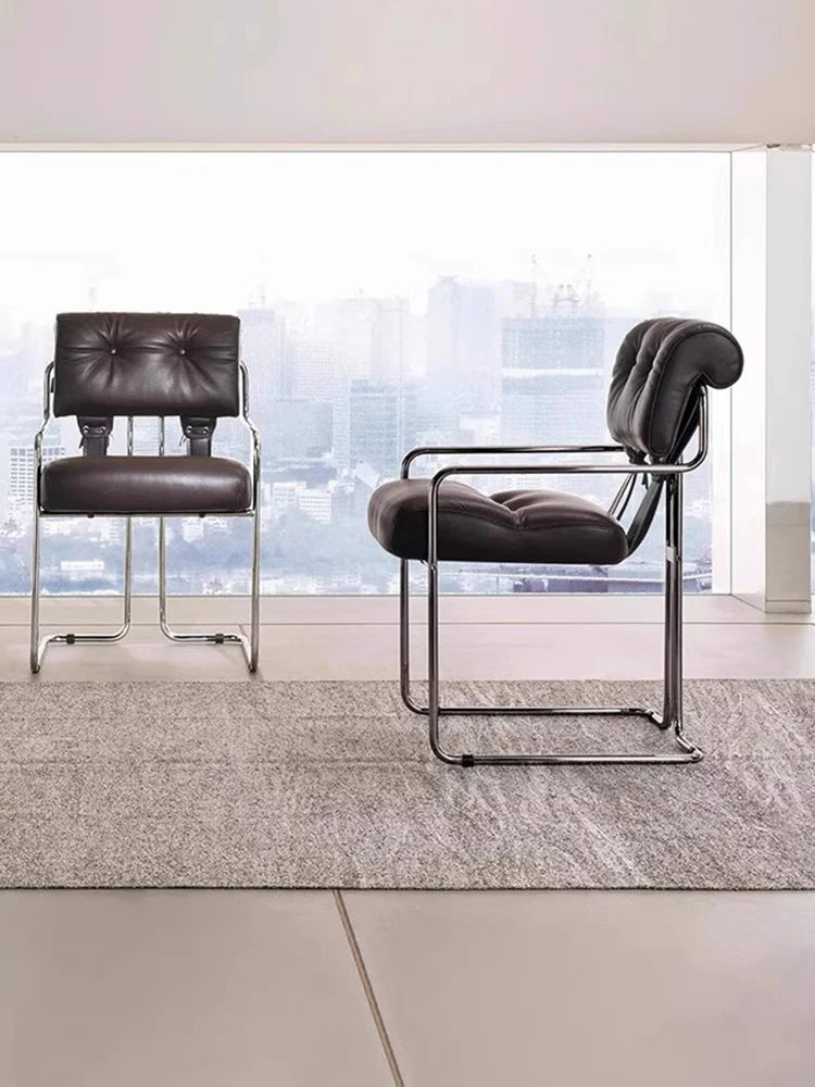 Modern Dining Chairs Leather Luxury Dining Chair Living Room Office Conference Armchair Soft Stool Interior Home Furniture