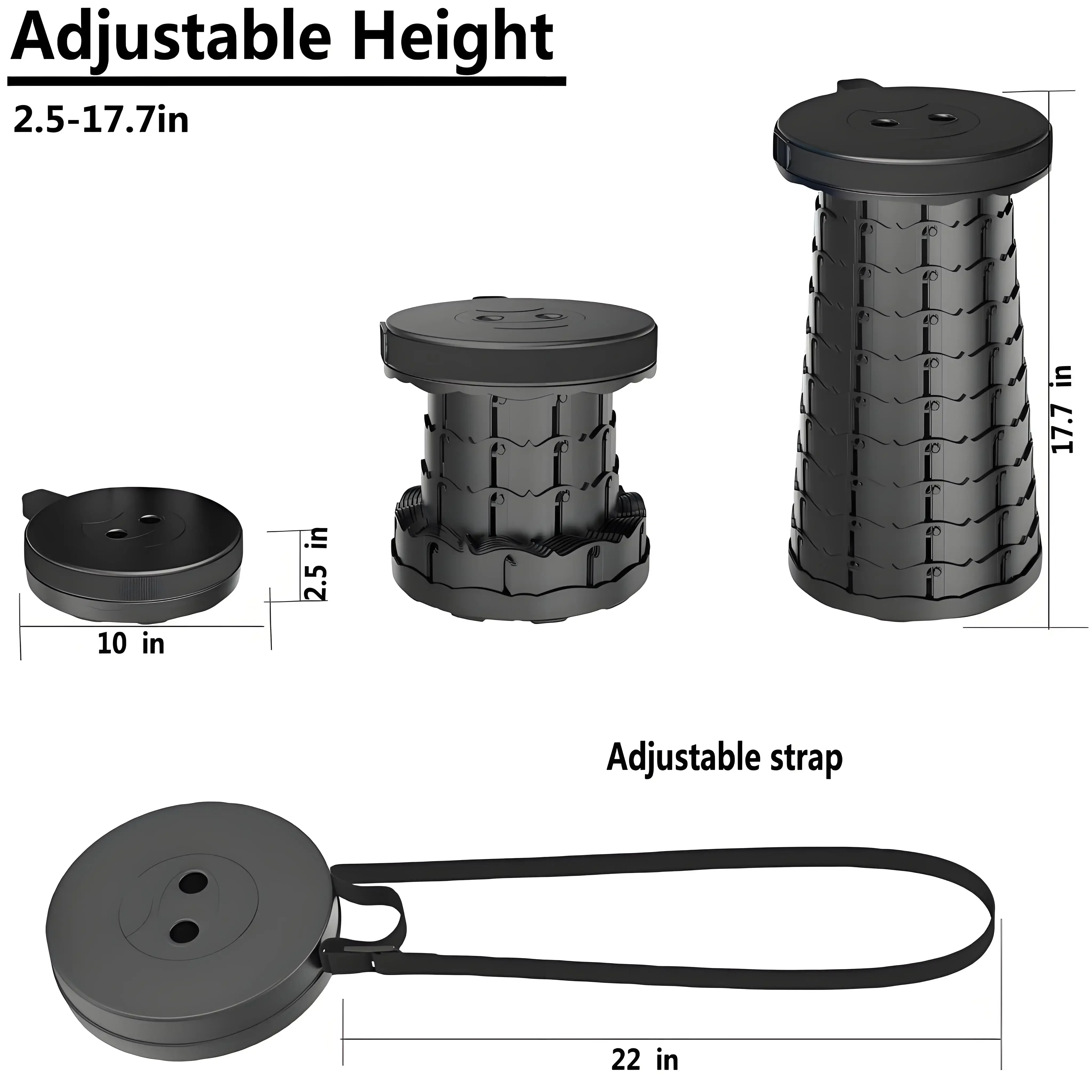 Collapsible Compact Stool Load Bearing Portable Camping Seat Ultra Light Hiking Fishing Outdoor Activities Bus Subway Commuting