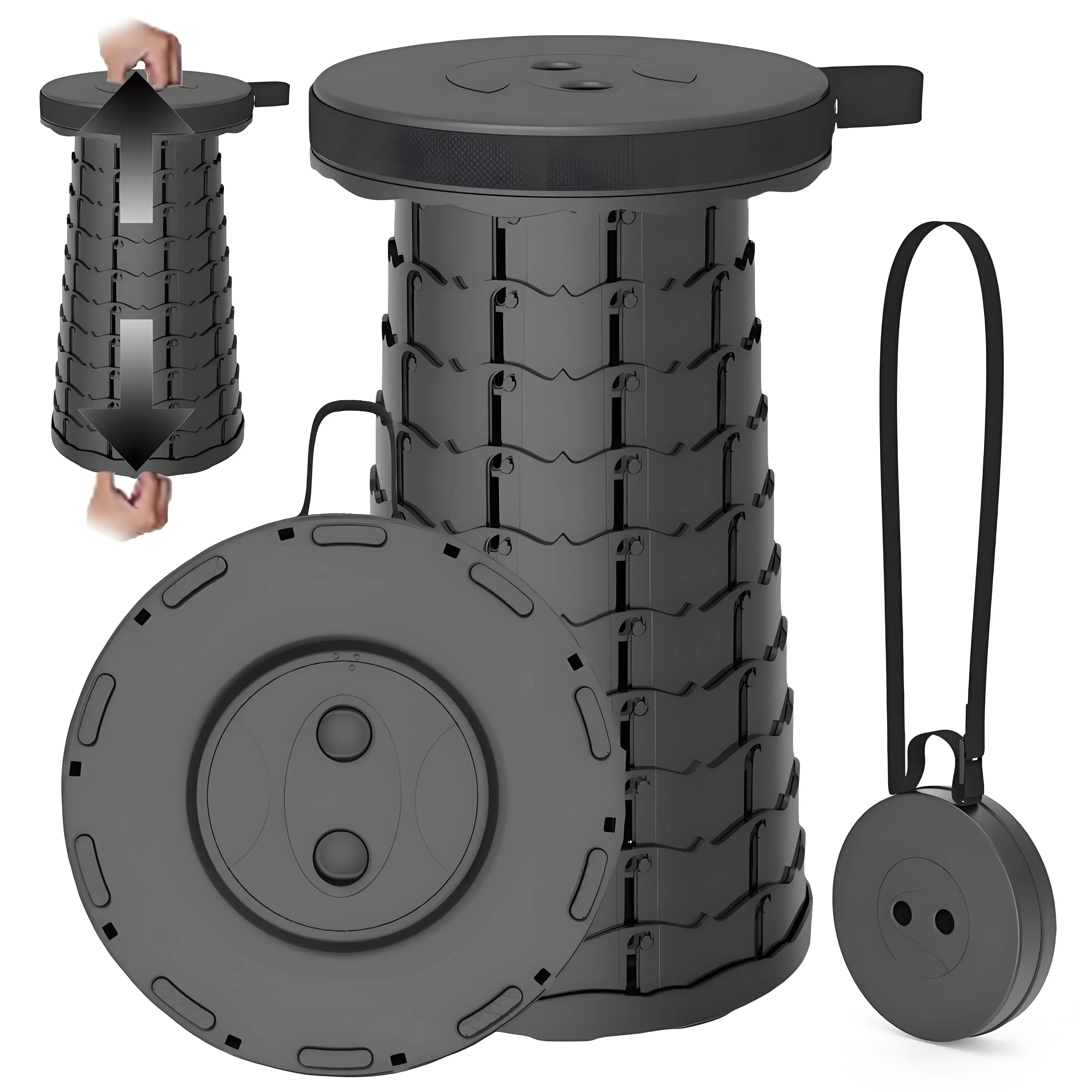 Collapsible Compact Stool Load Bearing Portable Camping Seat Ultra Light Hiking Fishing Outdoor Activities Bus Subway Commuting